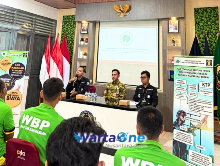 Lapas Tanjungpandan Berikan Sosialisasi kepada 30 Warga Binaan Tentang Bantuan Hukum
