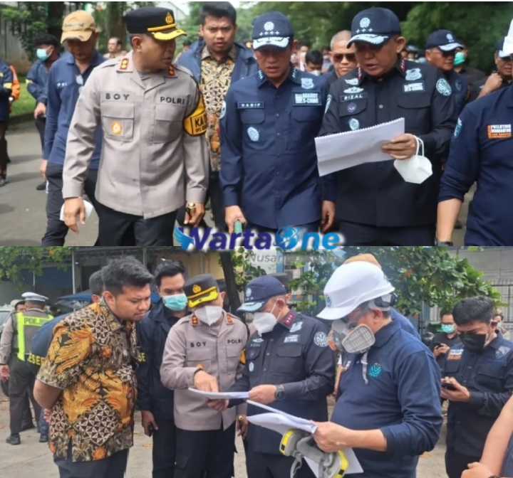 Kapolres Tangsel Dampingi Menteri LH Tinjau Lokasi Kebakaran Gudang Pestisida di Taman Tekno BSD