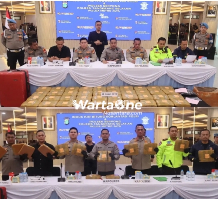 Sinergitas Polsek Serpong dan PJR Bitung, Gagalkan Peredaran 40 Kg Ganja