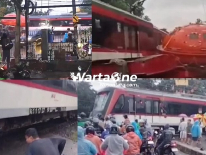 KAI Tujuan Bandara Soetta Tabrak Truk Kontainer di Pelintasan Antara Stasiun Poris dan Batu Ceper