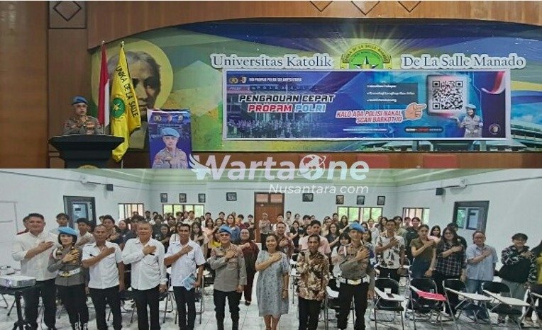 Bidang Propam Polda Sulut Sosialisasikan Layanan Aduan QR Code di Kampus Unika De La Salle