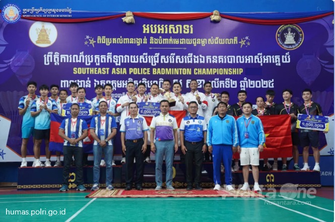 Tim Bulu Tangkis Polri Raih Juara Umum di SEA Police Badminton Championship 2026 Kamboja