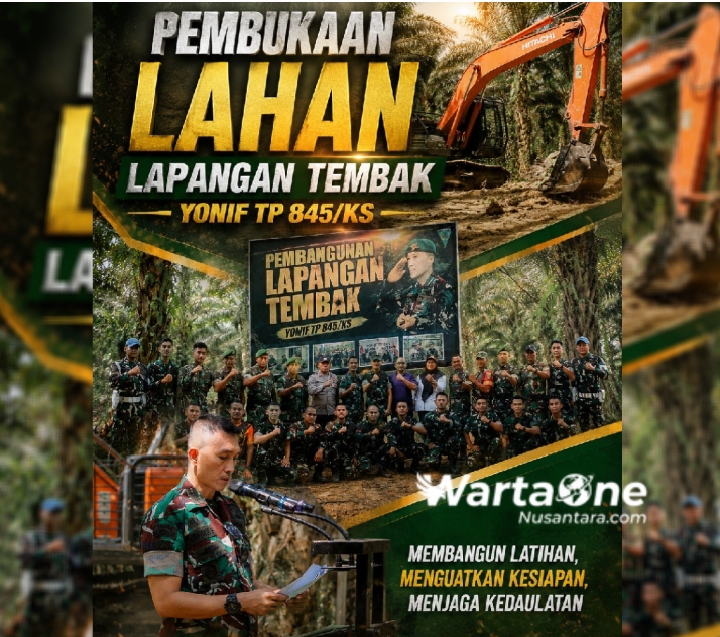 Komandan Yonif TP 845/KS Hadiri Pembukaan Lahan Lapangan Tembak, Dukung Pembangunan Sarana Latihan Prajurit