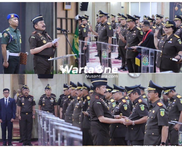 Jaksa Agung Lantik Kepala Kejaksaan Tinggi dan Pejabat Eselon II Kejagung, Beri Pesan Pemulihan Marwah Institusi