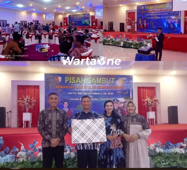 Komandan Yonif TP 845/KS Hadiri Acara Pisah Sambut Komandan Lanud H. AS Hanandjoeddin, Wujud Sinergi Antara TNI AD dan AU di Wilayah Belitung