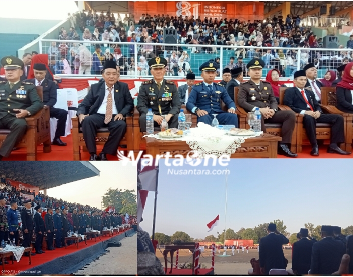 Kabapas Tanjungpandan Hadiri Upacara Penurunan Bendera Merah Putih HUT RI Ke-81