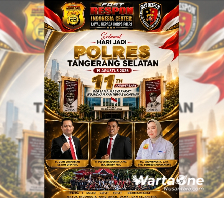 FRIC Ucapkan Selamat Hari Jadi ke-11 Polres Tangerang Selatan, Perkuat Sinergi Bersama Masyarakat Wujudkan Kamtibmas Kondusif