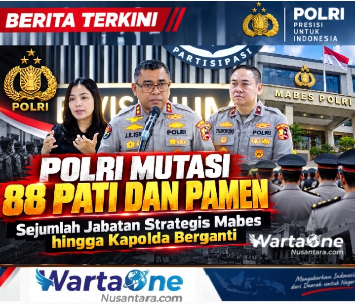 Kapolri Keluarkan Surat Telegram, Mutasi 88 Pati dan Pamen serta Sejumlah Jabatan Strategis Mabes hingga Kapolda Berganti