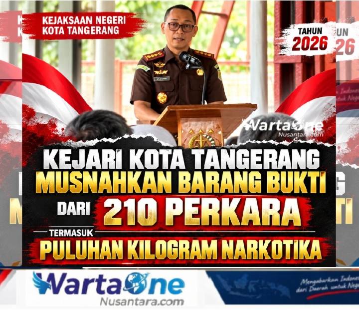 Kejari Kota Tangerang Musnahkan Barang Bukti dari 210 Perkara, Termasuk Puluhan Kilogram Narkotika