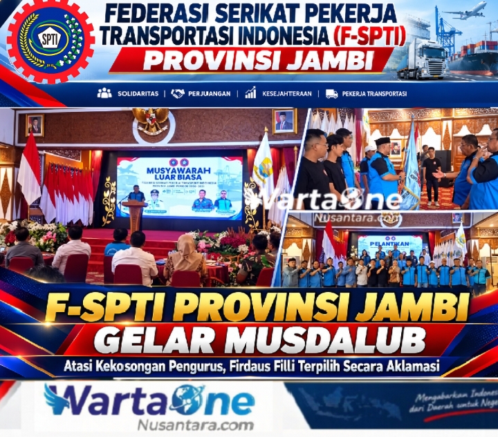 Federasi Serikat Pekerja Transportasi Indonesia (F-SPTI) Provinsi Jambi Gelar Musdalub Atasi Kekosongan Pengurus, Firdaus Filli Terpilih Secara Aklamasi