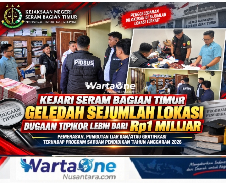 Kejari Seram Bagian Timur Geledah Sejumlah Lokasi Dugaan Tipikor Lebih dari Rp1 Milliar Pemerasan, Pungutan Liar Terhadap Program Satuan Pendidikan TA 2026