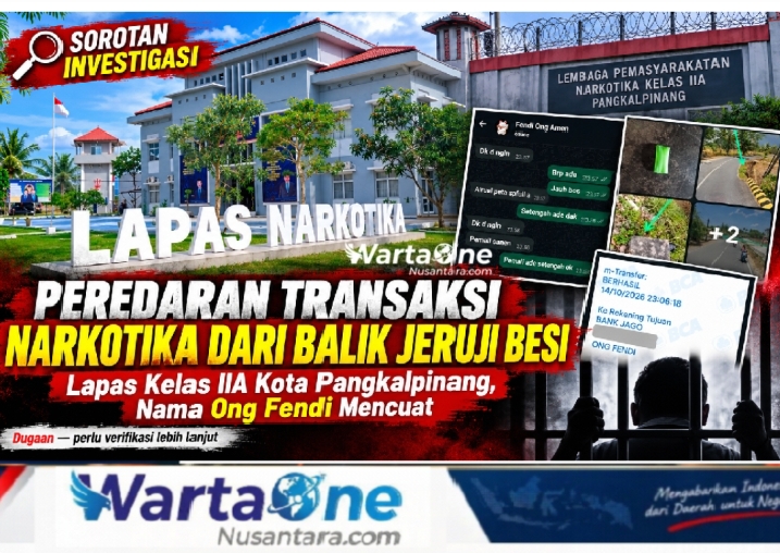 Peredaran Transaksi Narkotika dari Balik Jeruji Besi Lapas Kelas IIA Kota Pangkalpinang, Nama Ong Fendi Mencuat