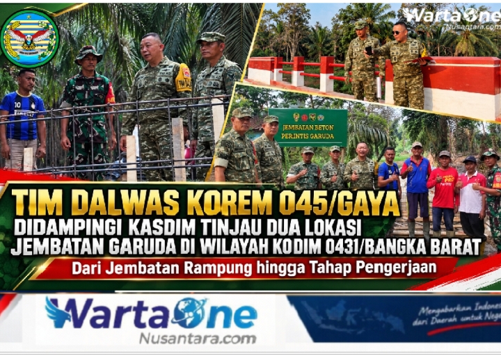 Tim Dalwas Korem 045/Gaya Didampingi Kasdim Tinjau Dua Lokasi Jembatan Garuda di Wilayah Kodim  0431/Bangka Barat, Dari Jembatan Rampung hingga Tahap Pengerjaan