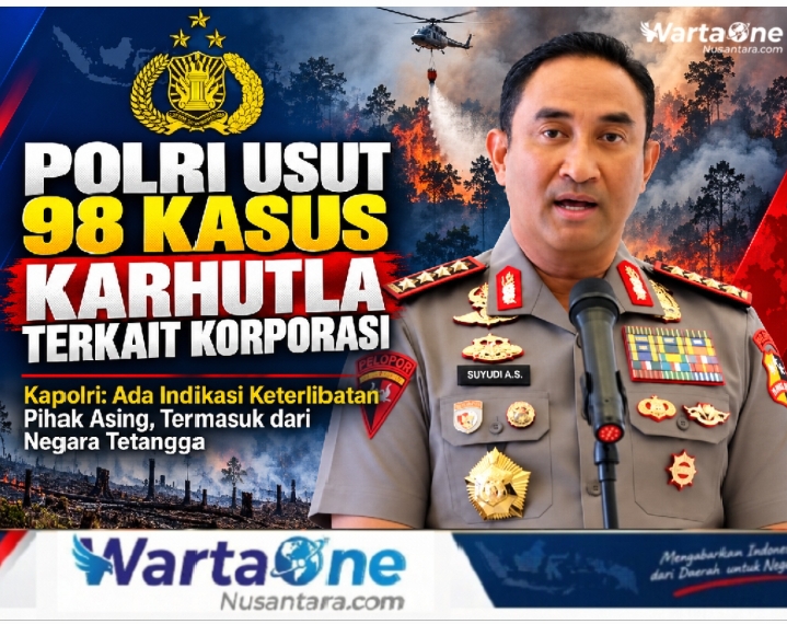 Polri Usut 98 Kasus Karhutla Berkaitan Dengan Korporasi, Kapolri: Polri Temukan Indikasi Keterlibatan Pihak Asing, Termasuk Pihak dari Negara Tetangga
