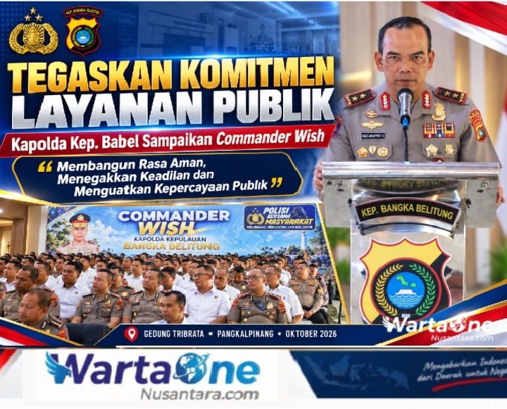 Tegaskan Komitmen Layanan Publik, Kapolda Kep. Babel Sampaikan Commander Wish di Gedung Tribrata