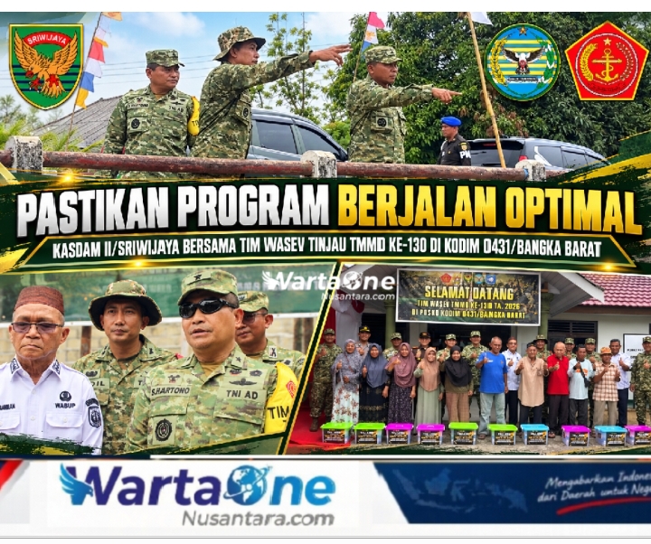 Pastikan Program Berjalan Optimal, Kasdam II/Sriwijaya beserta Tim Wasev Turun Langsung Tinjau TMMD ke-130 di kodim 0431/Bangka Barat