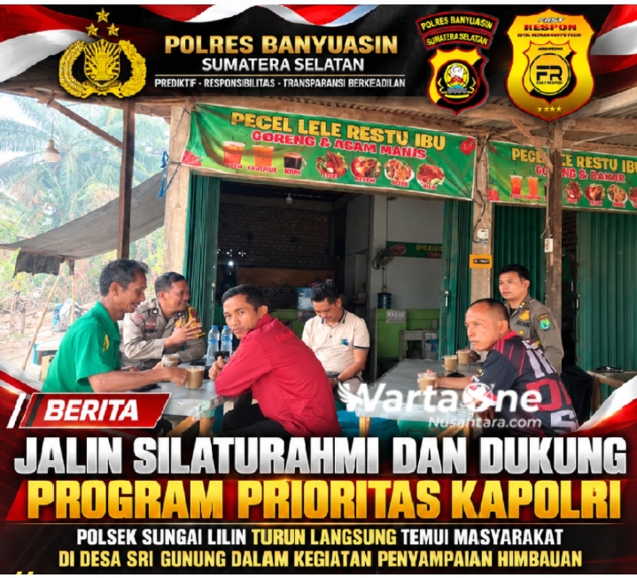 Jalin Silaturahmi dan Dukung Program Prioritas Kapolri, Polsek Sungai Lilin Turun Langsung Temui Masyarakat di Desa Sri Gunung