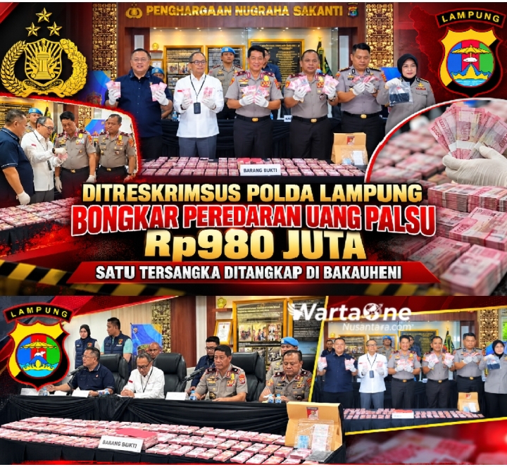 Ditreskrimsus Polda Lampung Berhasil Bongkar Peredaran Uang Palsu Rp980 Juta, Satu Tersangka Ditangkap di Bakauheni